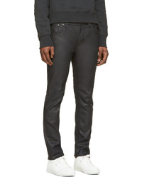 schwarze Lederjeans von Nudie Jeans