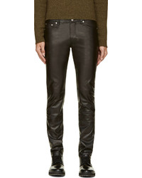 schwarze Lederjeans von BLK DNM