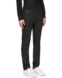 schwarze Lederjeans von Nudie Jeans