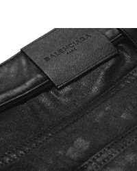 schwarze Lederjeans von Balenciaga