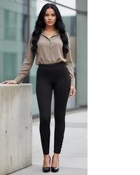 schwarze Lederleggings von Bas Bleu