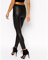 schwarze Lederleggings von Asos