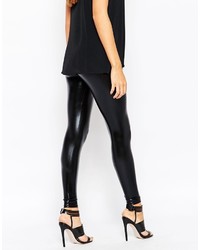 schwarze Lederleggings von Asos