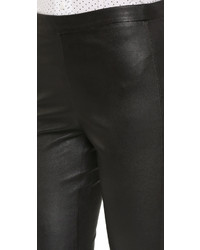 schwarze Lederleggings