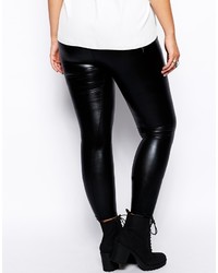 schwarze Lederleggings von Asos