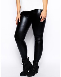 schwarze Lederleggings von Asos