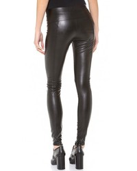 schwarze Lederleggings von David Lerner