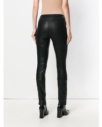 schwarze Lederleggings von Haider Ackermann