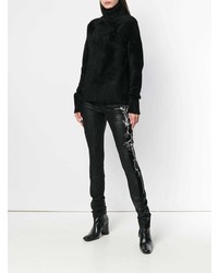 schwarze Lederleggings von Haider Ackermann