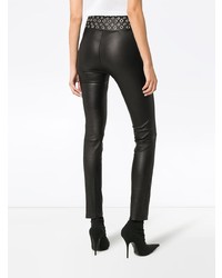 schwarze Lederleggings von Sprwmn