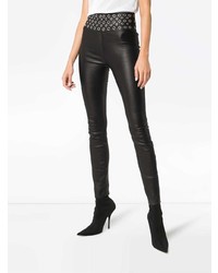 schwarze Lederleggings von Sprwmn