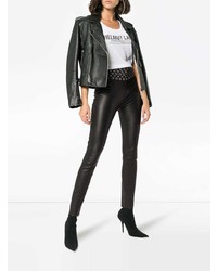 schwarze Lederleggings von Sprwmn