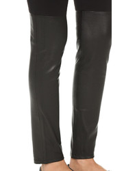 schwarze Lederleggings von Vince