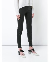 schwarze Lederleggings von Vince