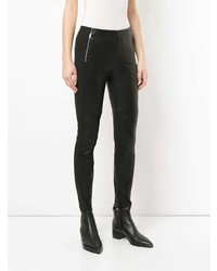 schwarze Lederleggings von Rag & Bone