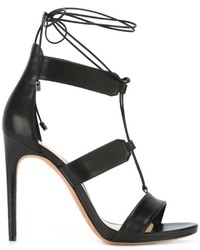 schwarze Ledersandalen von Alexandre Birman