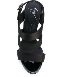 schwarze Ledersandalen von Giuseppe Zanotti Design