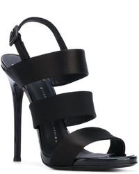 schwarze Ledersandalen von Giuseppe Zanotti Design