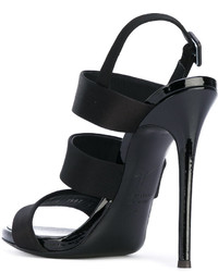 schwarze Ledersandalen von Giuseppe Zanotti Design