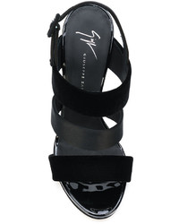 schwarze Ledersandalen von Giuseppe Zanotti Design