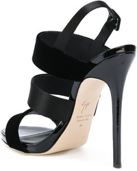 schwarze Ledersandalen von Giuseppe Zanotti Design