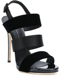 schwarze Ledersandalen von Giuseppe Zanotti Design