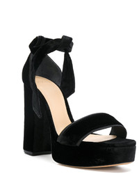 schwarze Ledersandalen von Alexandre Birman