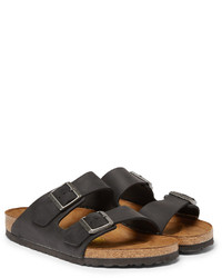 schwarze Ledersandalen von Birkenstock