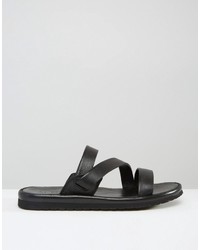 schwarze Ledersandalen von Aldo