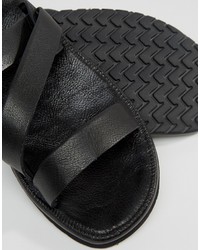 schwarze Ledersandalen von Aldo