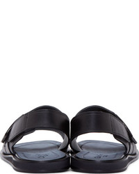 schwarze Ledersandalen von Calvin Klein Collection
