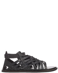 schwarze Ledersandalen von Asos