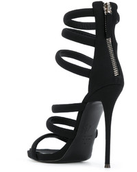 schwarze Ledersandalen von Giuseppe Zanotti Design