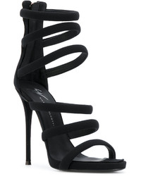 schwarze Ledersandalen von Giuseppe Zanotti Design