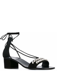 schwarze Ledersandalen von Giuseppe Zanotti Design