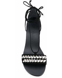 schwarze Ledersandalen von Giuseppe Zanotti Design