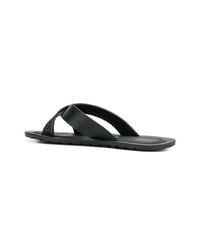 schwarze Ledersandalen von Emporio Armani