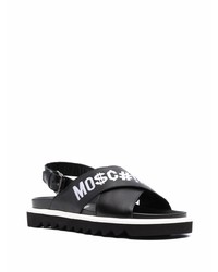 schwarze Ledersandalen von Moschino