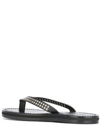 schwarze Ledersandalen von DSQUARED2