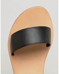 schwarze Ledersandalen von Asos