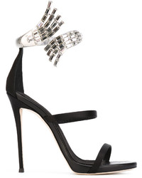 schwarze Ledersandalen von Giuseppe Zanotti Design