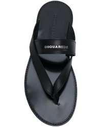 schwarze Ledersandalen von DSQUARED2