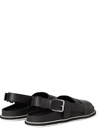 schwarze Ledersandalen von Jil Sander