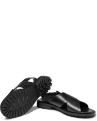 schwarze Ledersandalen von Balenciaga