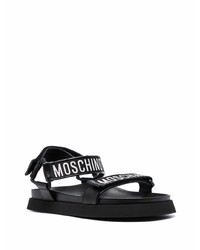 schwarze Ledersandalen von Moschino