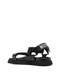 schwarze Ledersandalen von Moschino