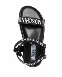 schwarze Ledersandalen von Moschino