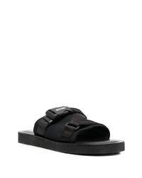 schwarze Ledersandalen von Moschino