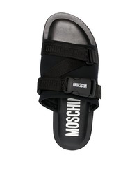 schwarze Ledersandalen von Moschino