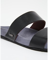 schwarze Ledersandalen von Ted Baker